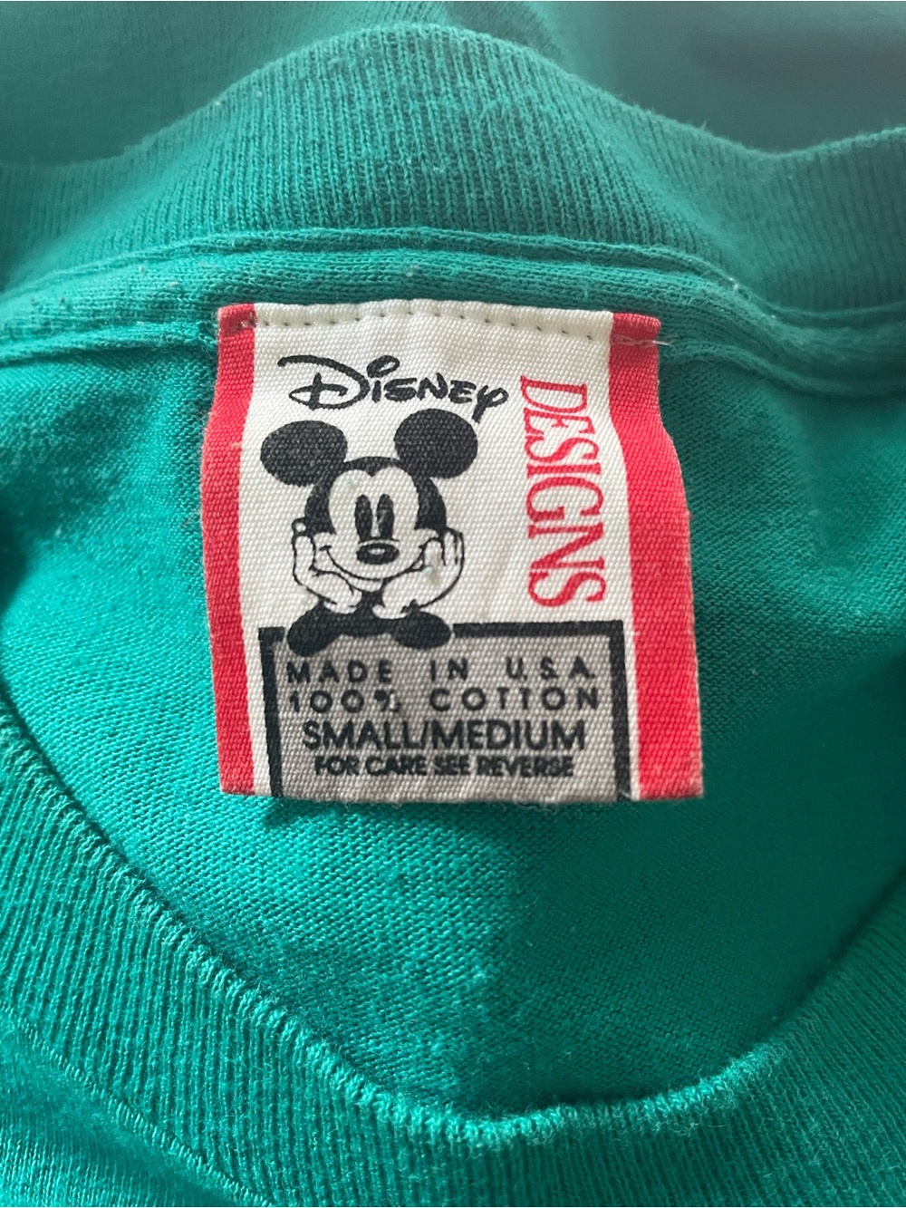 Rare Vintage Disney Designs Mickey Mouse Single Stitch T-Shirt S/M Made in USA - Picture 2 of 5